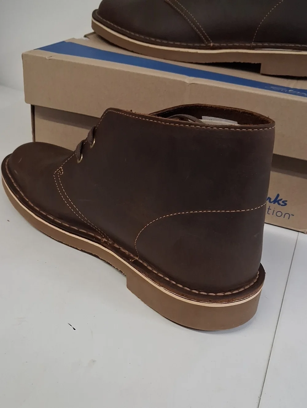 NWT Mens Clark's Shepton Beeswax Brown Leather Shoes